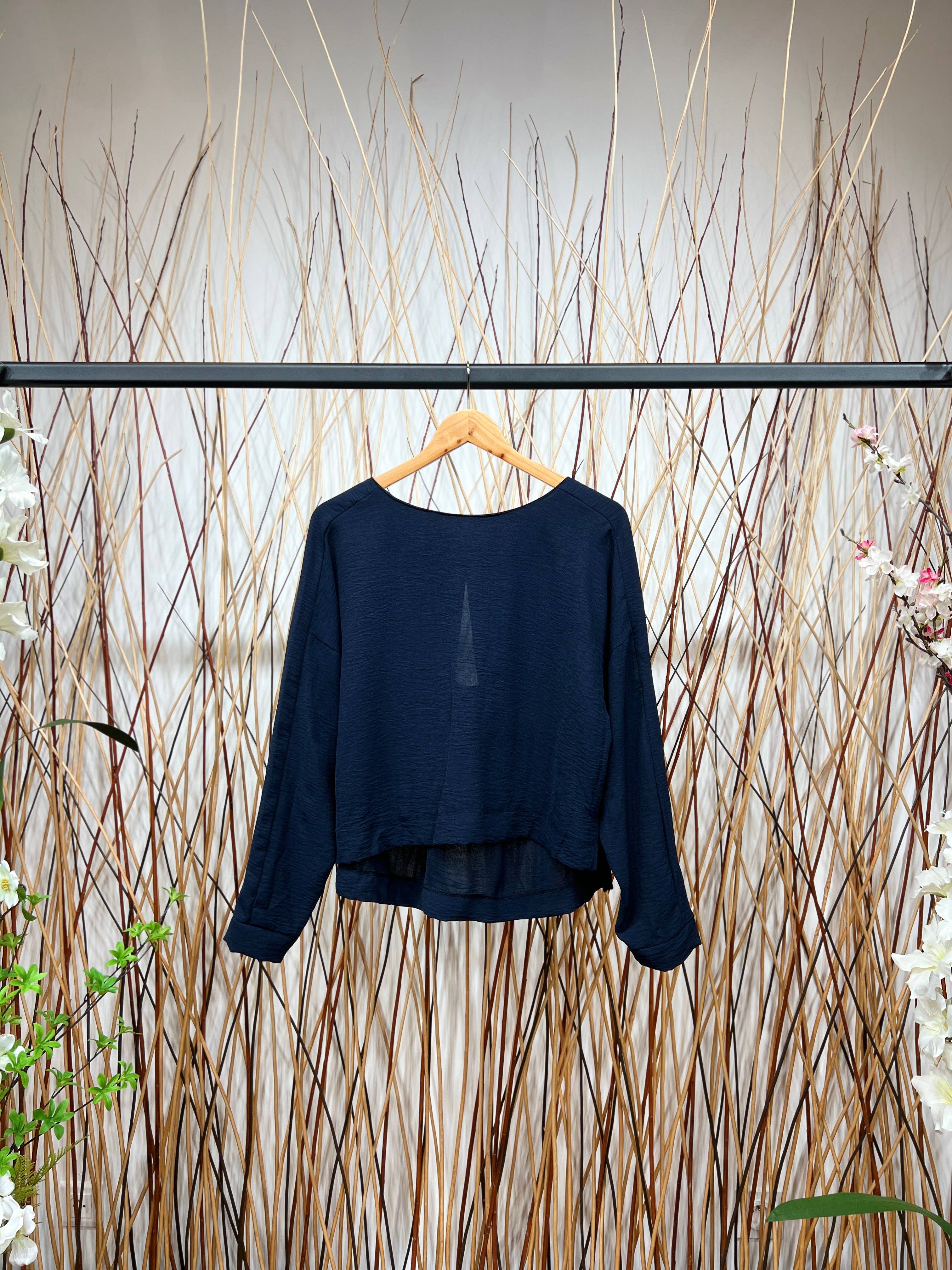 L'Emotion – wholesale T-shirt (utan tryck) – Dam – Långärmad T-shirt med vattendroppe halsringning med slits rygg9