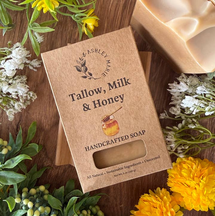 Ashley Marie Soap - Wholesale Bar Soap - Tallow, Milk + Honey – Unscented | Boxed Soap Bar0