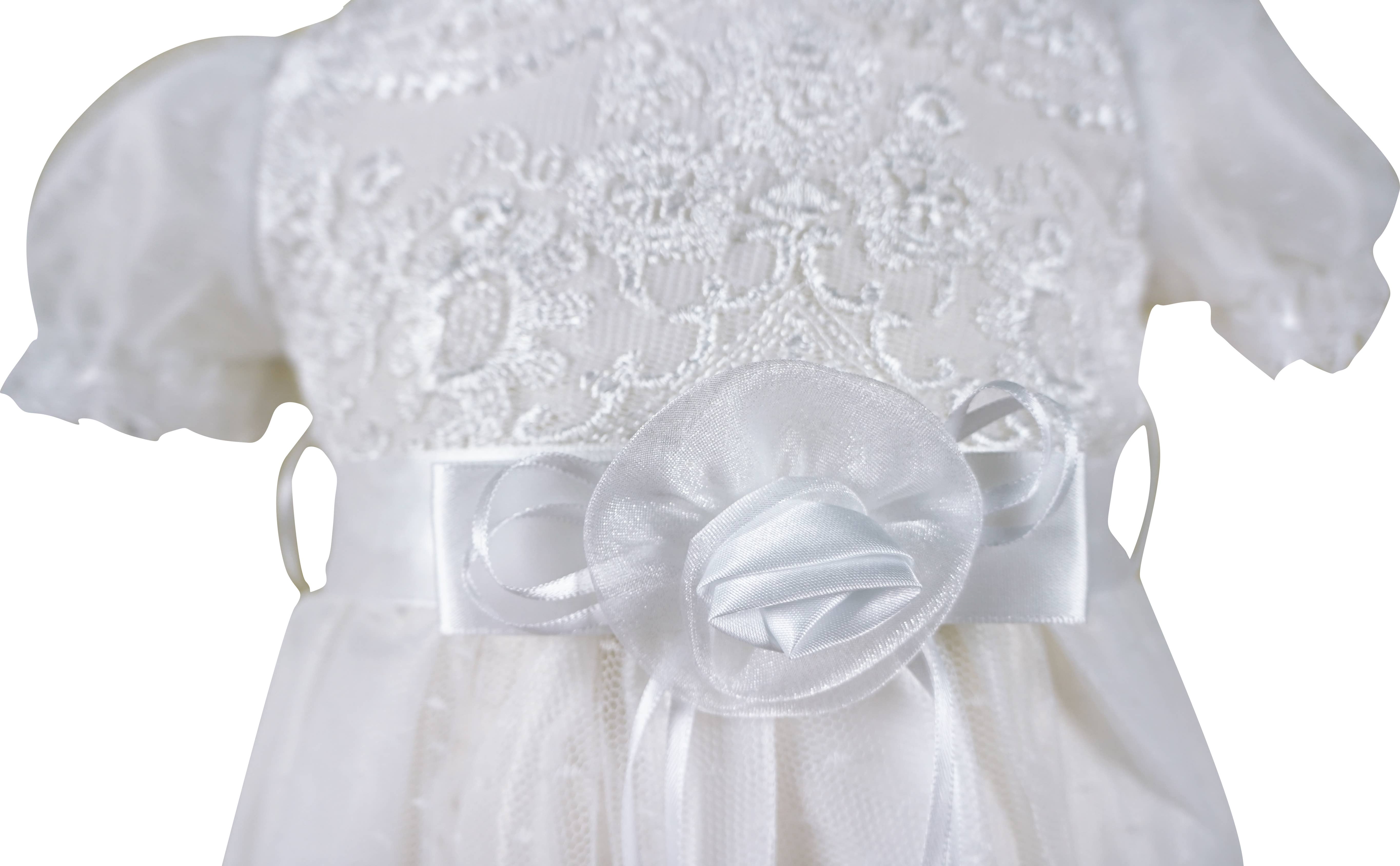 Angeline Kids - Wholesale Dress Set - Baby - Baby Infant Girls Christening Baptism Lace Dress With Bonnet2