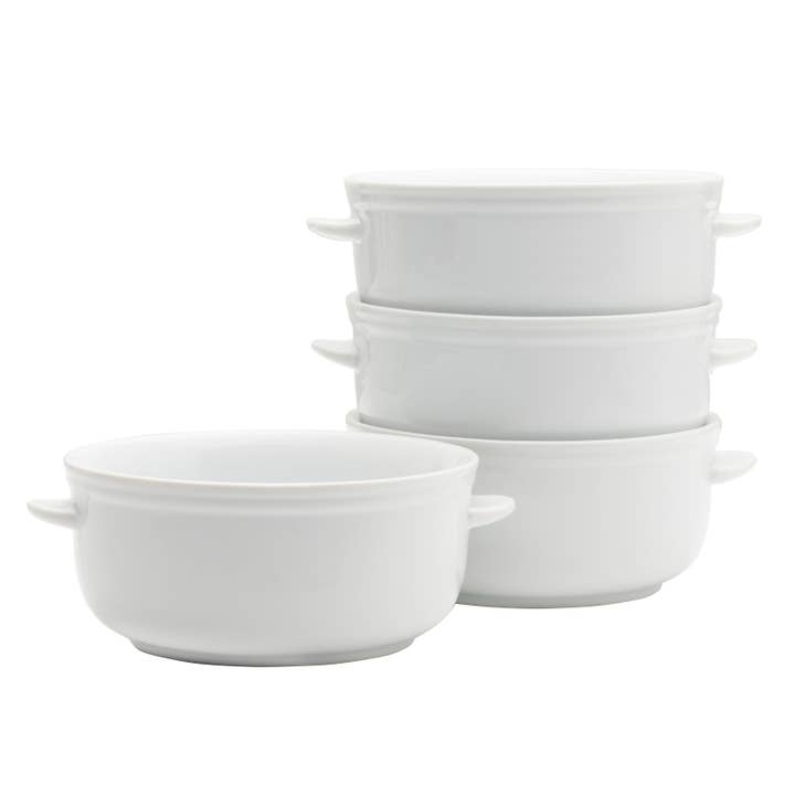 Everyday White Bistro White Chili Bowls S4 Brown Bx Pkg for wholesale on Faire