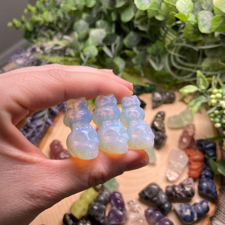 Copper Ashes - Wholesale Spiritual Stone/Crystal - Crystal Skull with Owl24