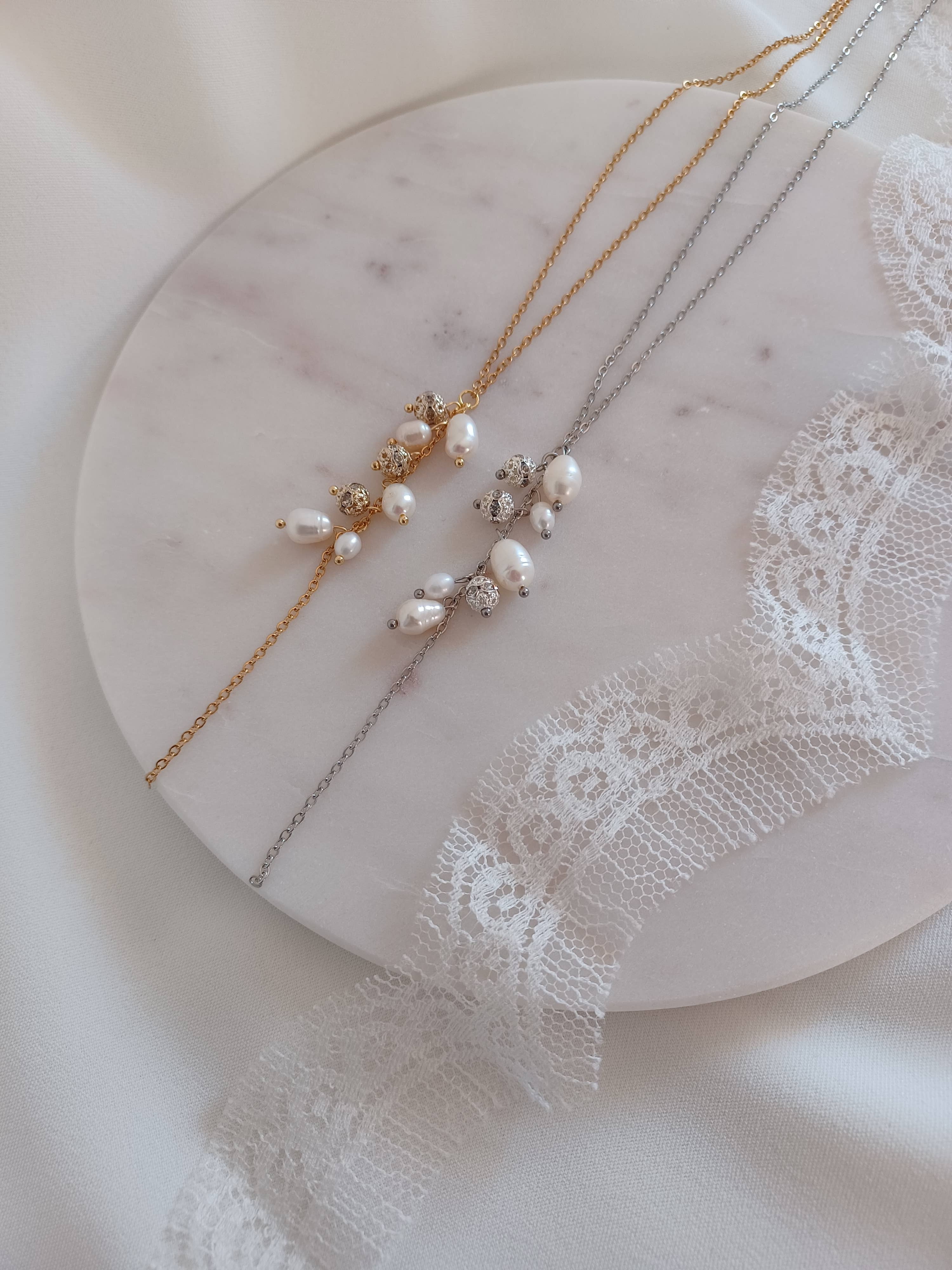 L'atelier du 6 - Venta al por mayor Cadena para cara/cuerpo - Collar de espalda para adornar un vestido de novia con perlas.7