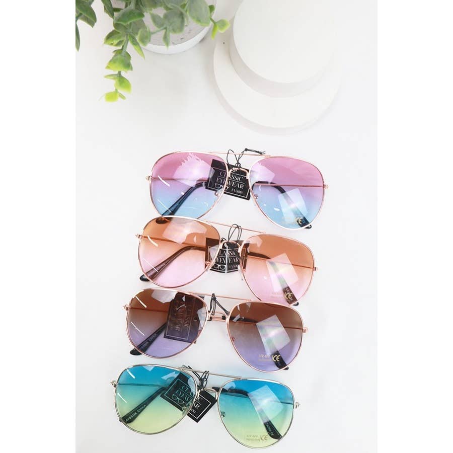 MÉLANGER LA COULEUR Lunettes de soleil aviateur mode en vente sur Faire4