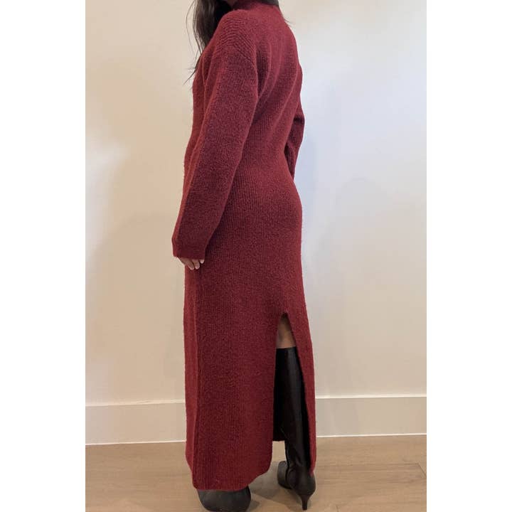 Et Clet - Wholesale Dress - Women's - Knitted Funnel Neck Midi Dress18