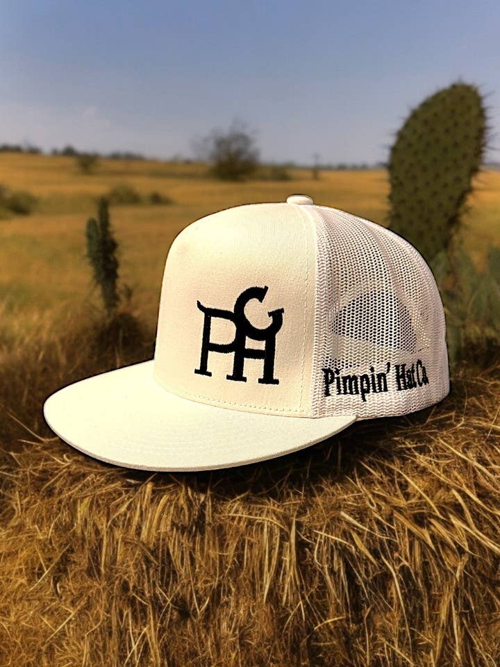 Black PHC (White Snapback) for wholesale by Pimpin' Hat Co.