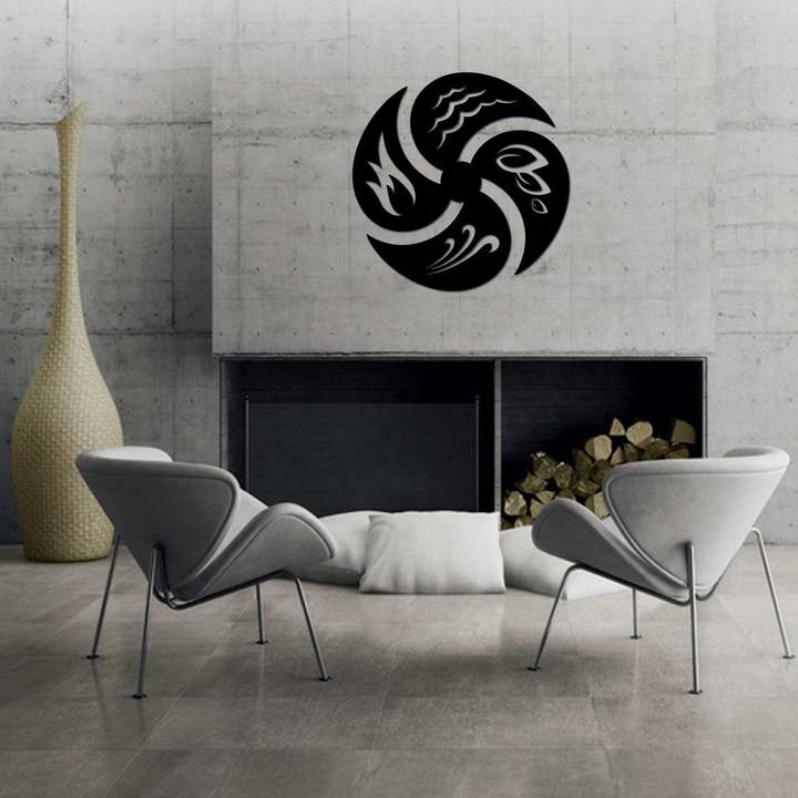 Four Elements Metal Wall Art, Interior Wall Decor for wholesale by benjashop