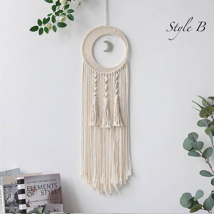 Crystolver (We Cover All Import Fees) – wholesale Dreamcatcher – Bohemian Macrame Moon Sun Dreamcatcher1