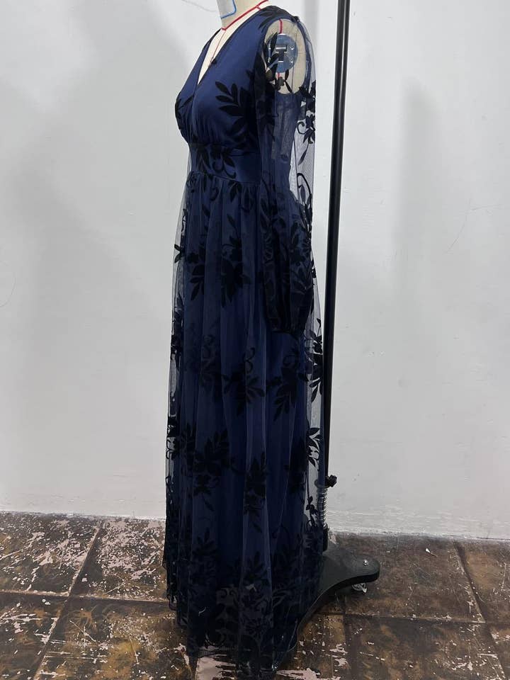 Rose red Flare lace maxi tulle prom dress for wholesale on Faire7