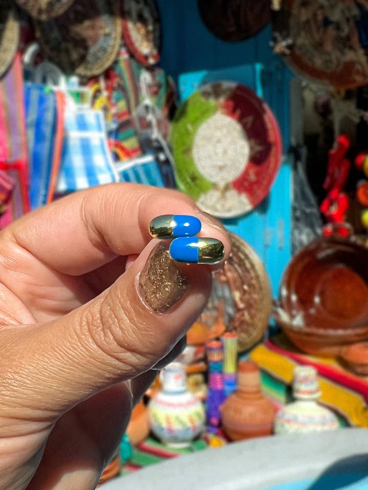 Rx Capsule Stud Earrings – Mental Health Jewelry for wholesale by Educated Chola