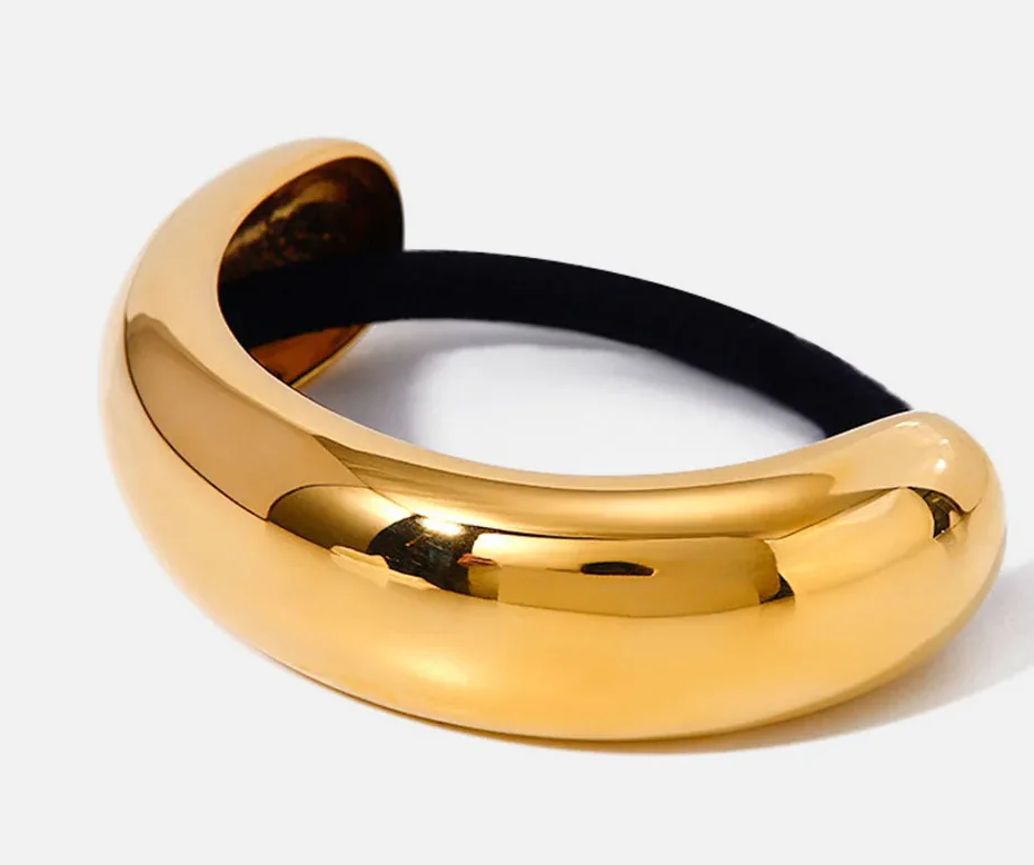 HoopLa - Wholesale Hair Tie - Hair Tie- Pony Tail Jewelry- Puffy SteelJewelry- Steel 14K
0