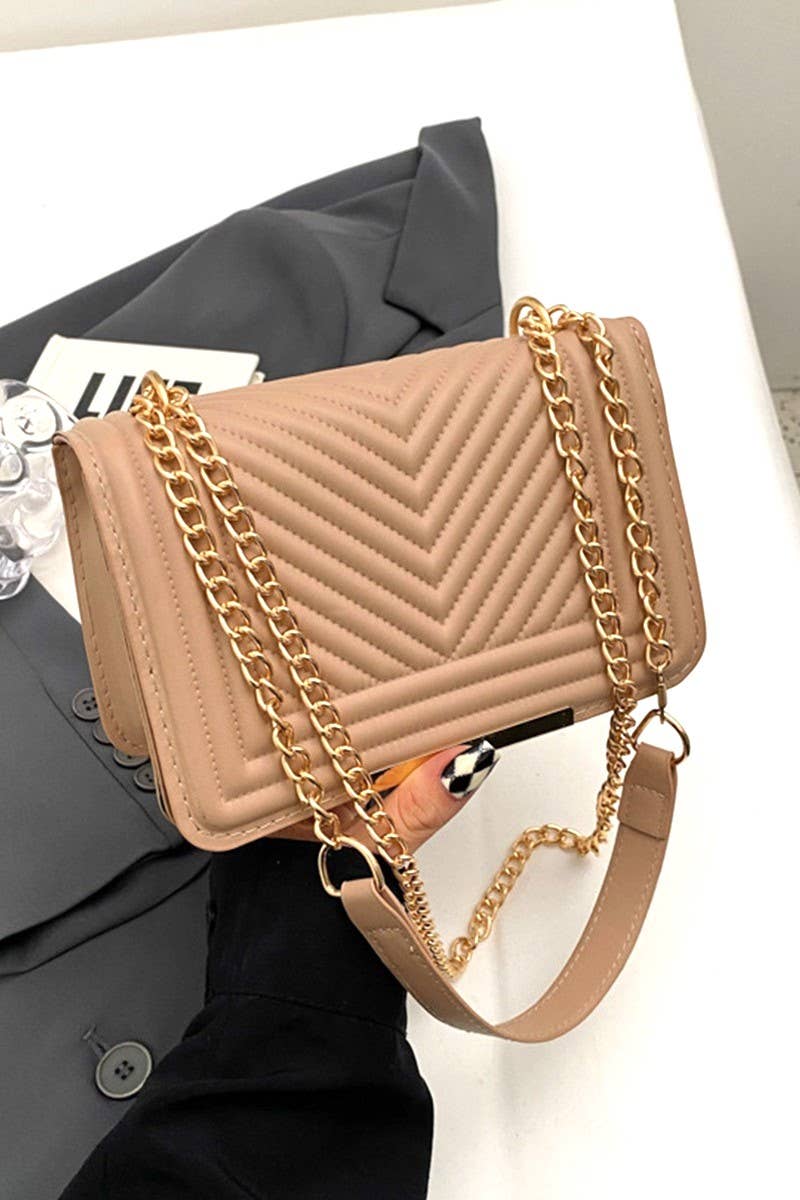 42POPS – wholesale Crossbody bag – Women's – ',,, Vegan Leather Chevron Crossbody Shoulder Flap Bag5