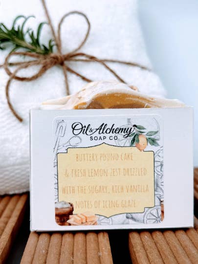 Lemon Pound Cake Artisan Cold Process Soap/ Palm Oil-Free/ V for wholesale by Oil & Alchemy Soap Co.