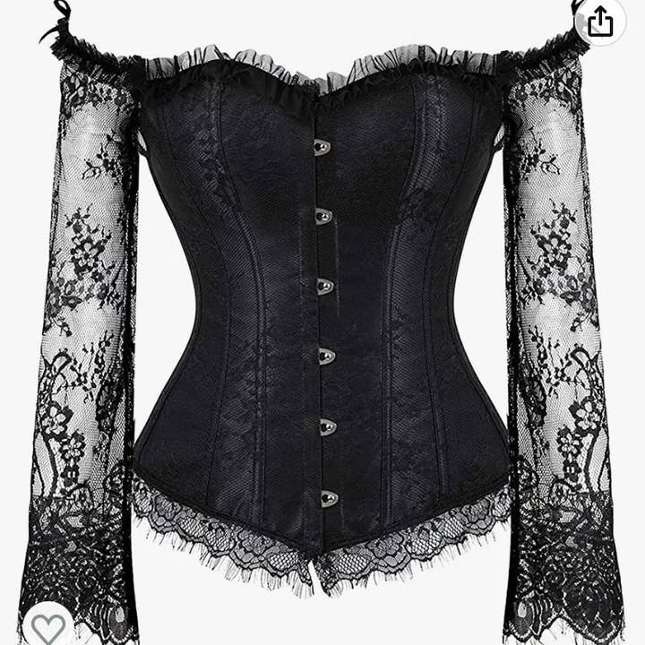 Sheer Sleeved Corset for wholesale by SugarQuoteMeNot LLC