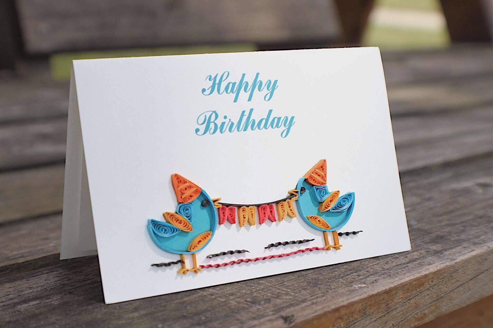 UViet Store - Wholesale Birthday Card - Tweet Birthday (Mini Quilled Card)1