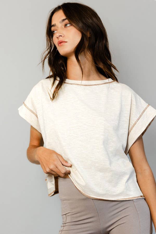 BUCKETLIST INC - Wholesale Knit Top - Women's - T2177 Overlap Open Back Reverse Stitched Crop Top10