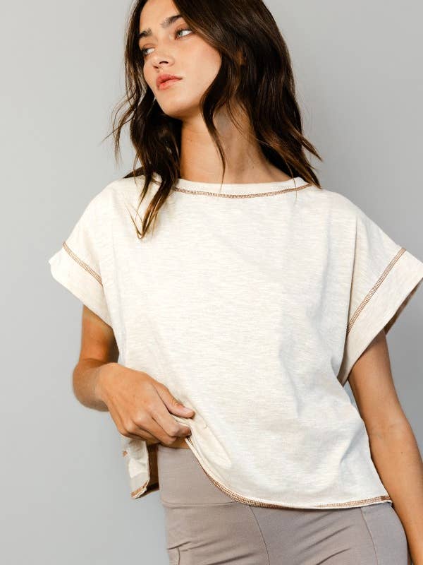 BUCKETLIST INC - Wholesale Knit Top - Women's - T2177 Overlap Open Back Reverse Stitched Crop Top10