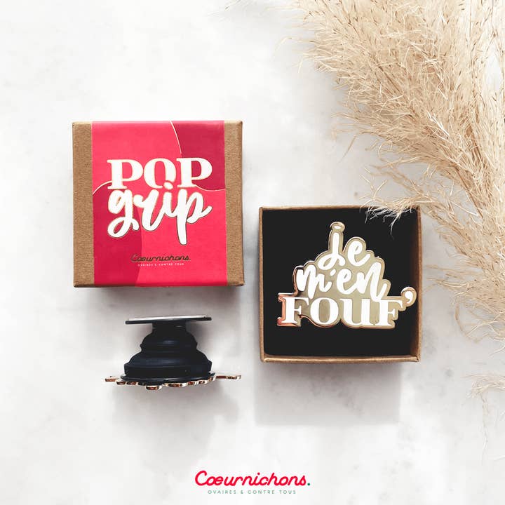 Coeurnichons - Wholesale Phone Grip - Pop Grip - “I DON'T CARE” smartphone handle1