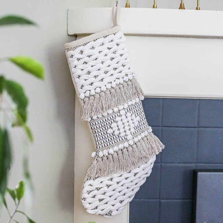 NOEL by Alma Home - Wholesale Holiday Stocking - Geometric Boho Stockings | Set of Four | Bohemian Christmas6