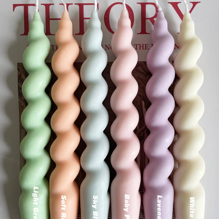 LA AROMA CANDLE CO. - Wholesale Tapered Candle/Candlestick - Swirl Taper Candles (A Pair)5