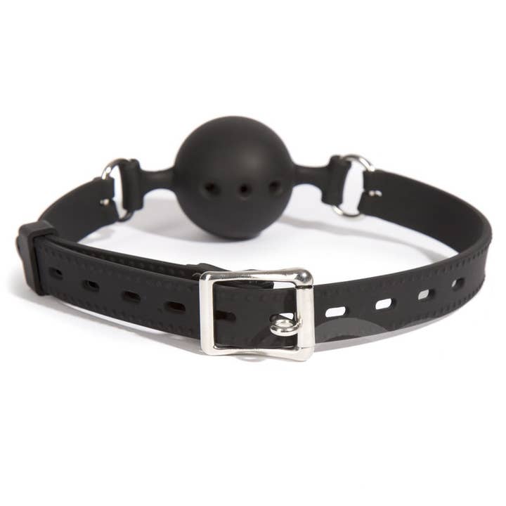 Plesur Body Products - Wholesale Sex Toy - Breathable Ball Gag - Black Silicone - Size Small