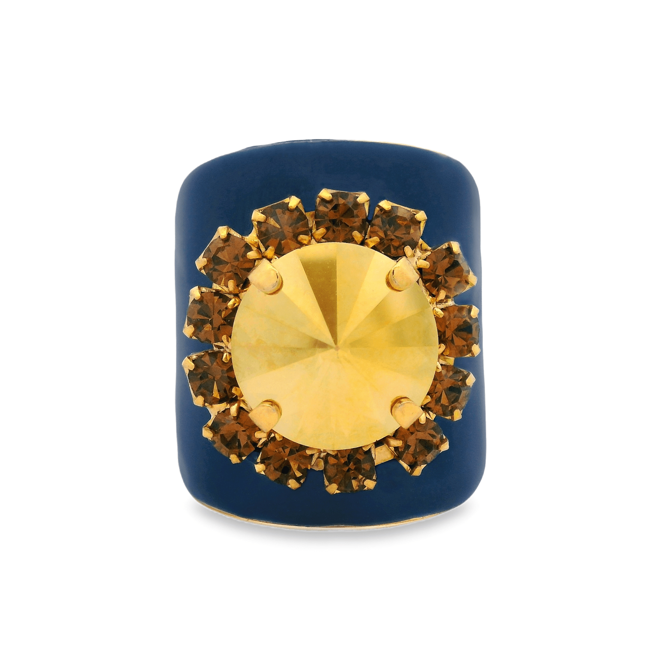 TOVA - Wholesale Cocktail/Statement Ring - Jacci Rings in Enamel Midnight Express5