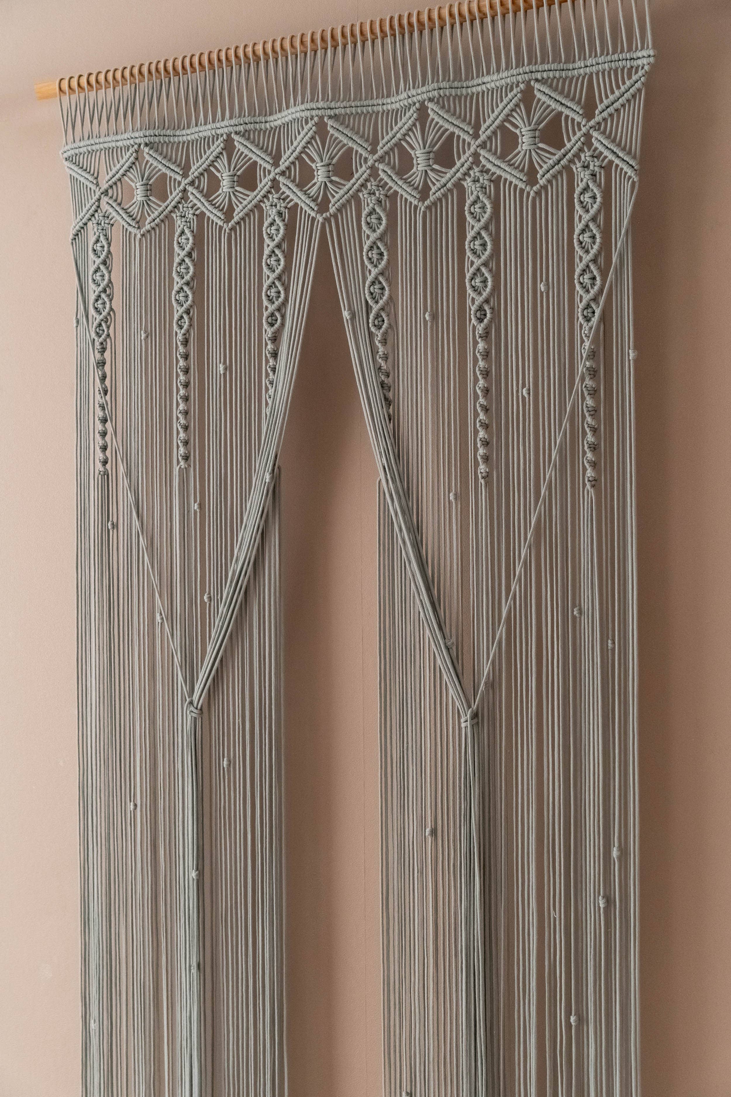 HeartCrafted - Vente Rideaux - Rideau macramé Boho pour porte et fenêtre C0618