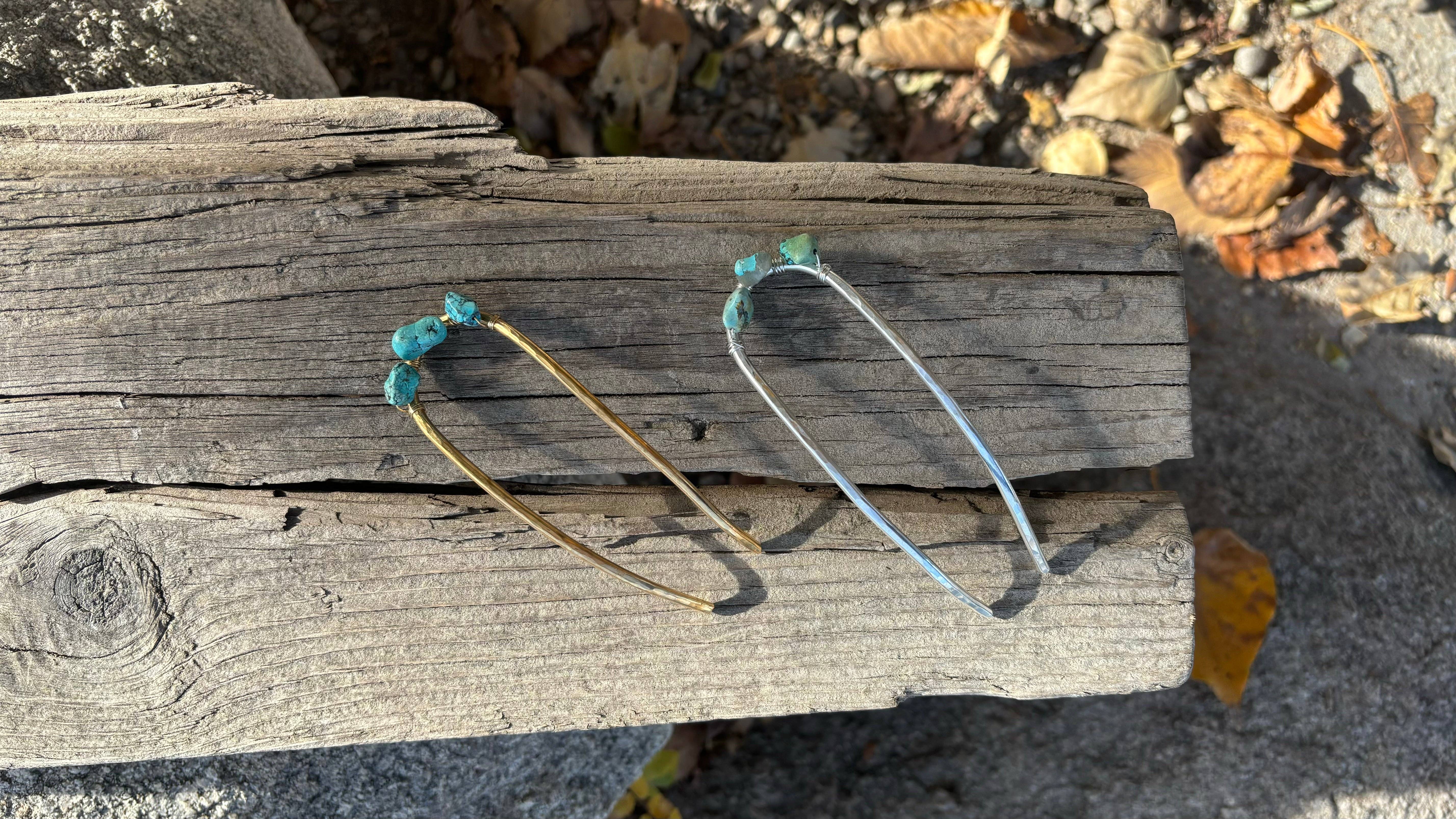 Fluff Hardware – wholesale Hair pin – Turquoise Hair Fork11
