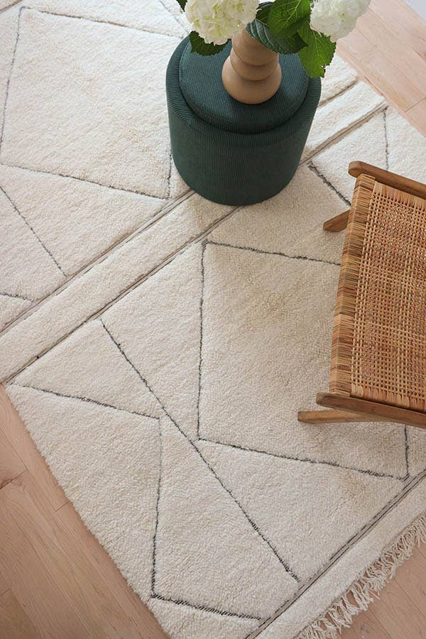 BohoVibeCraft – Tapete por atacado – Tapete marroquino Beni Ourain branco feito à mão6