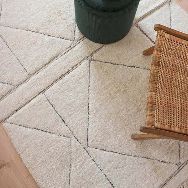 BohoVibeCraft – Tapete por atacado – Tapete marroquino Beni Ourain branco feito à mão6