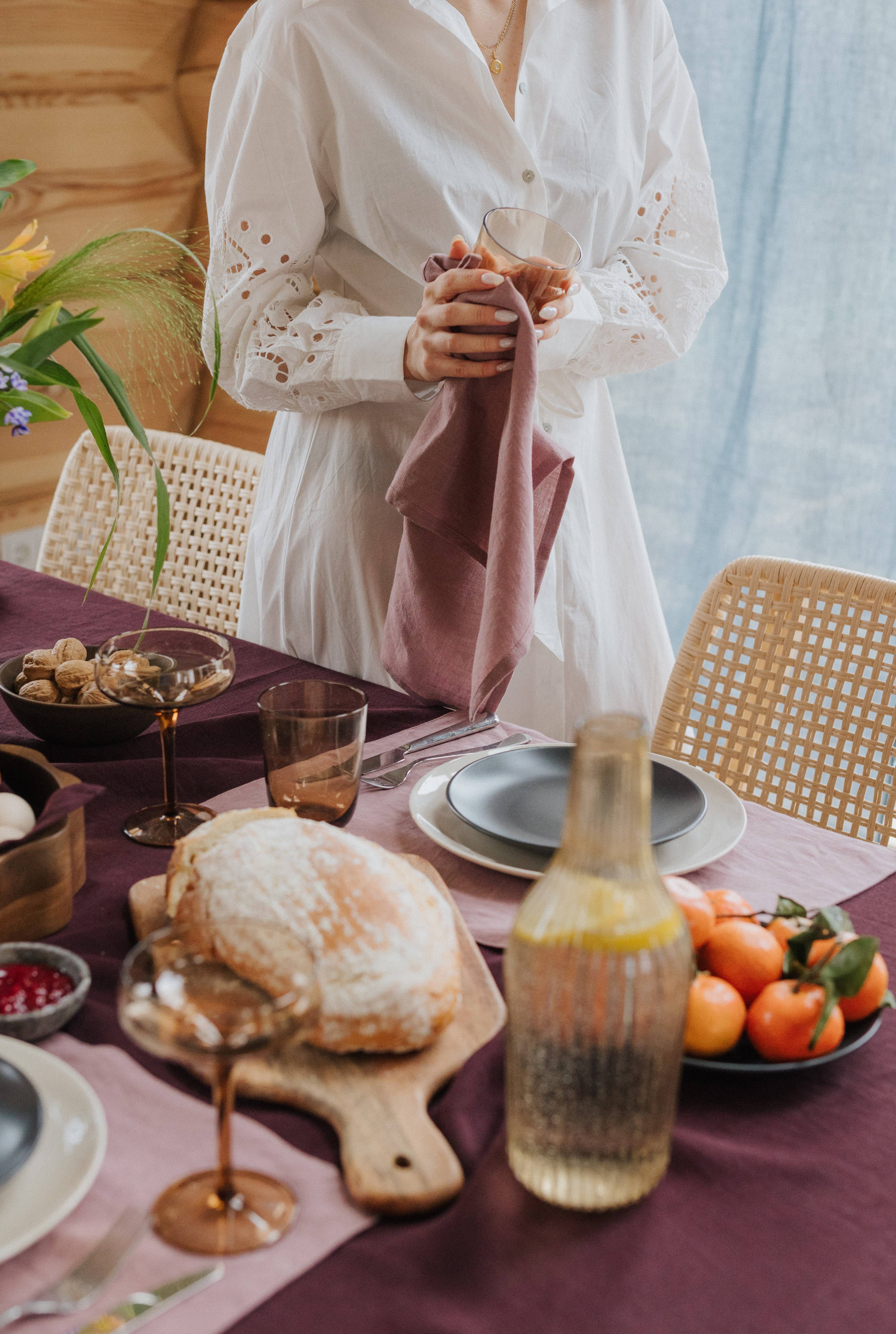 Linen Spells - Vendita all'ingrosso Strofinacci - Canovaccio da cucina in lino color legno di rosa2