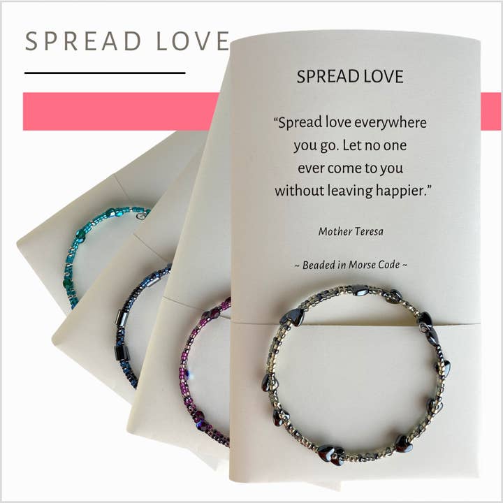 Wear a Touch of Spirit - Wholesale Beaded Bracelet - SPREAD LOVE - Spread love -
Spiritual Quote In Morse Code
