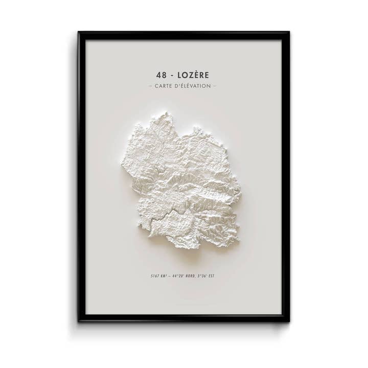 Mapa de elevación Lozère para venta al por mayor de Finke