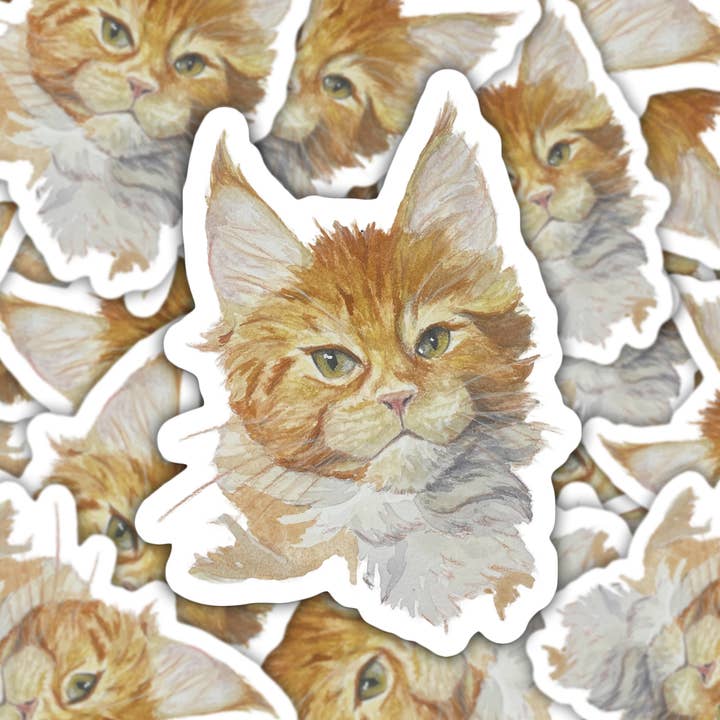 Kanel Cat Vinyl Die-Cut klistermärke för wholesale av Victoria in Design
