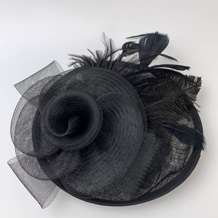 Floris Linens - Wholesale Fascinator Hat - Women's - Derby Feather Hat Fascinator for Parties (11 Colors)