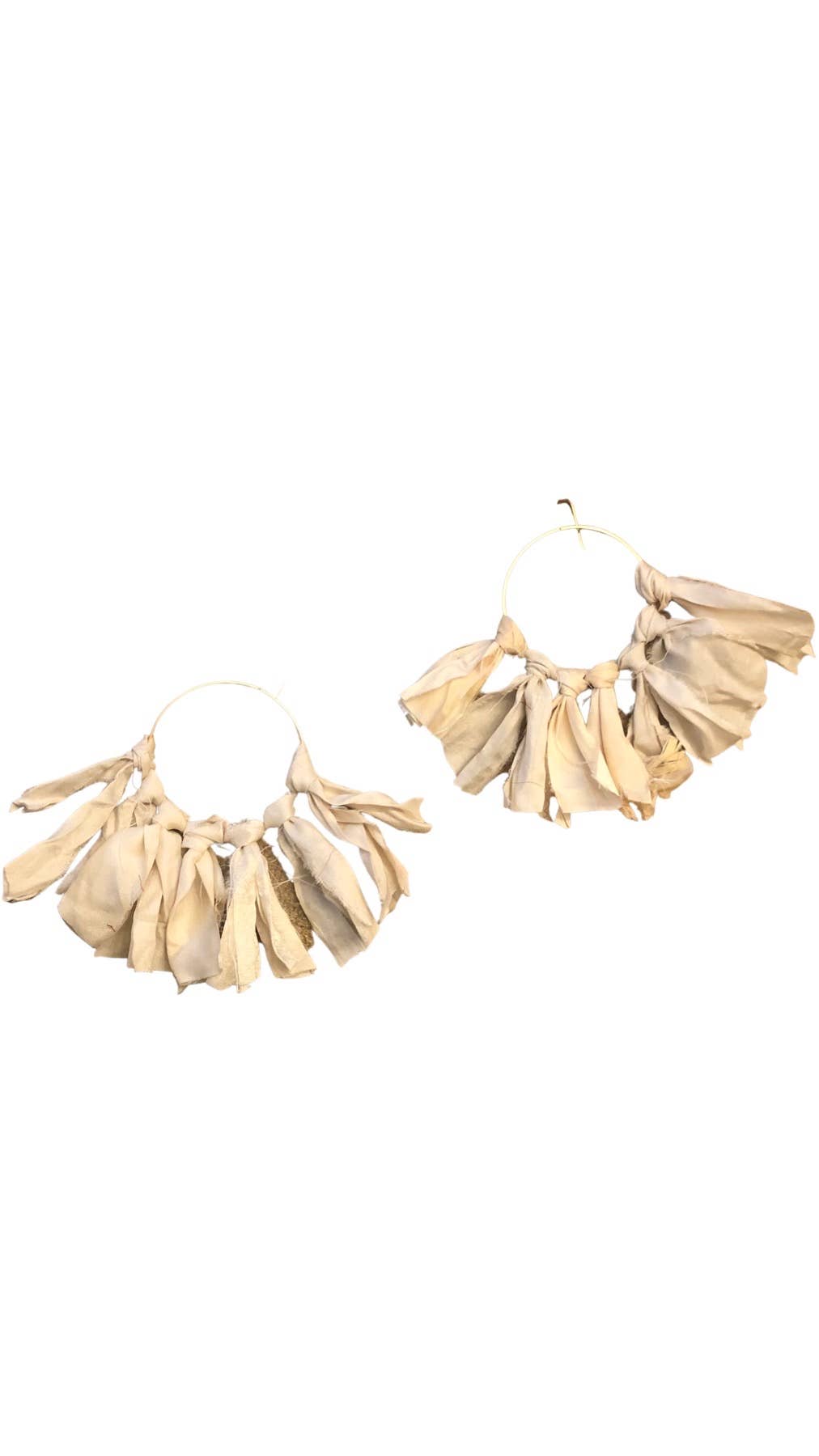 Jewelsies - Wholesale Dangle earrings - Sari Tassel Earrings (Cream Color)