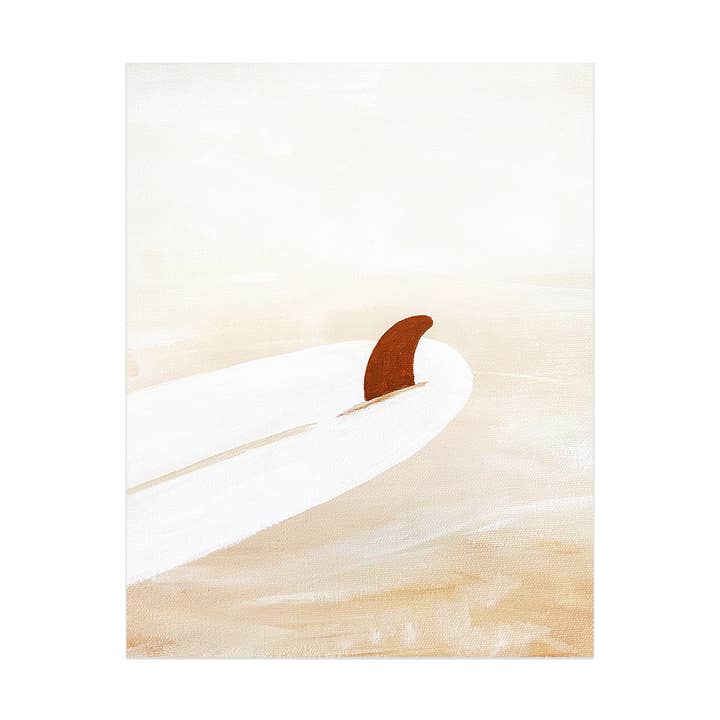 Redford White Surfboard Coastal Art Print for wholesale by Evergreen Summer