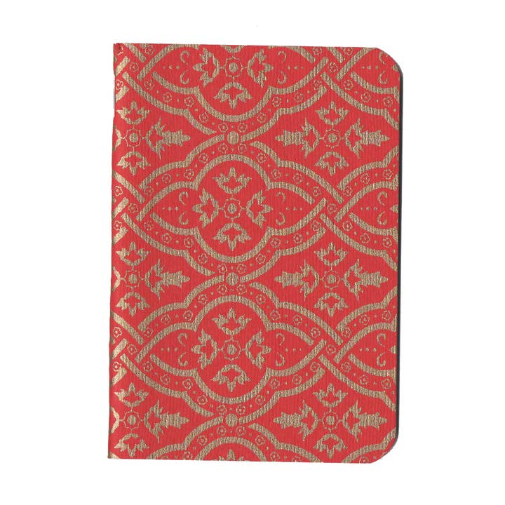 Red & Gold Handcrafted Pocket Notebook - Studio Edition for wholesale by American Pigeon Co