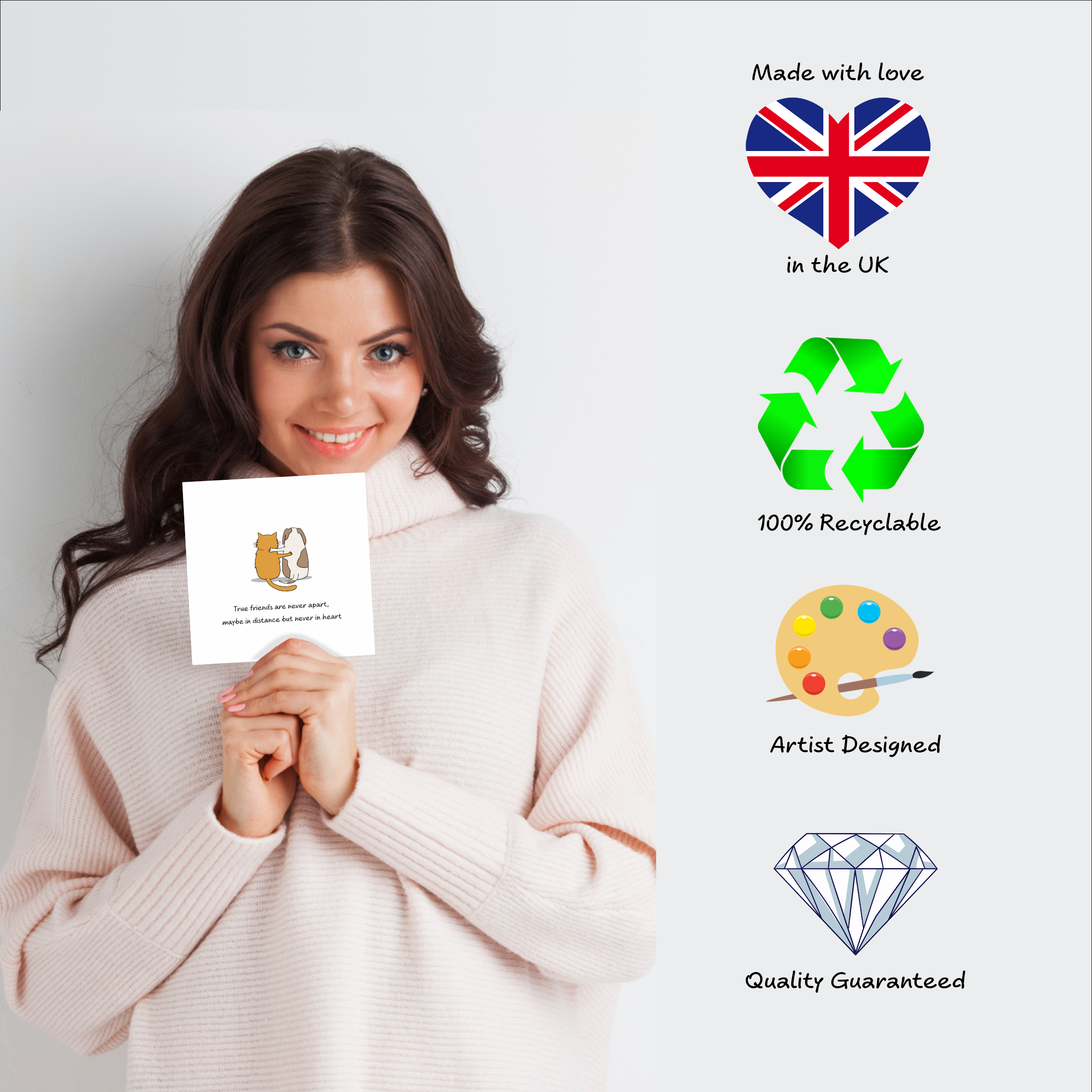 Swizzoo Cards – wholesale Birthday card – Best Friend / Friendship Card Female Missing You Birthday Card Dog Cat Apart4