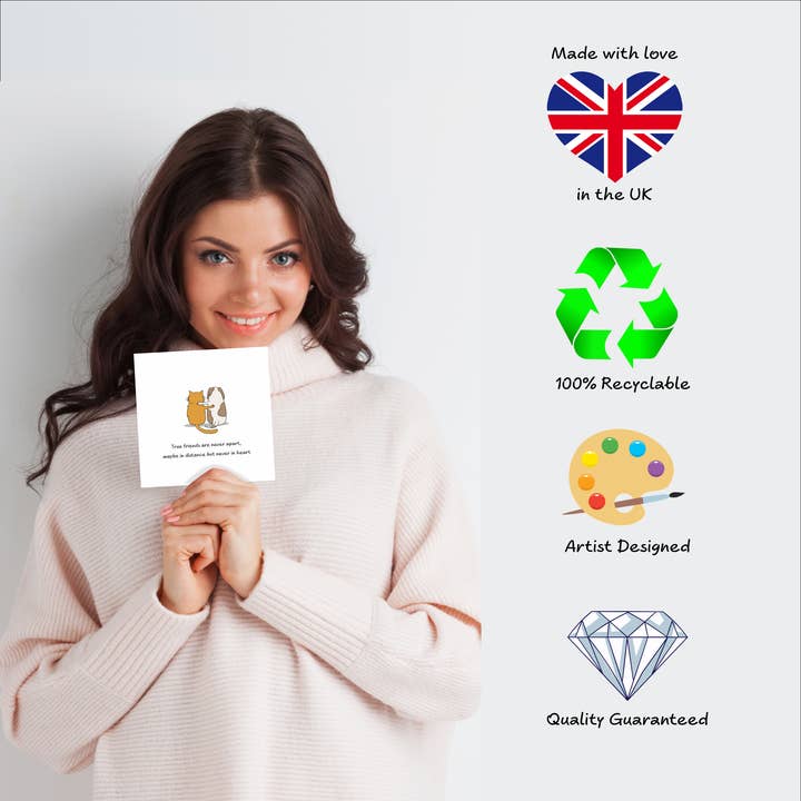 Swizzoo Cards – wholesale Birthday card – Best Friend / Friendship Card Female Missing You Birthday Card Dog Cat Apart4