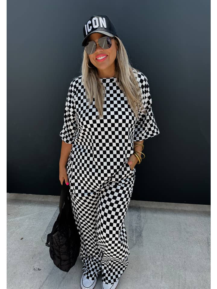 BLAKELEY - Wholesale Pants - Women's - BOLD BLOCK CHECKER PANTS2