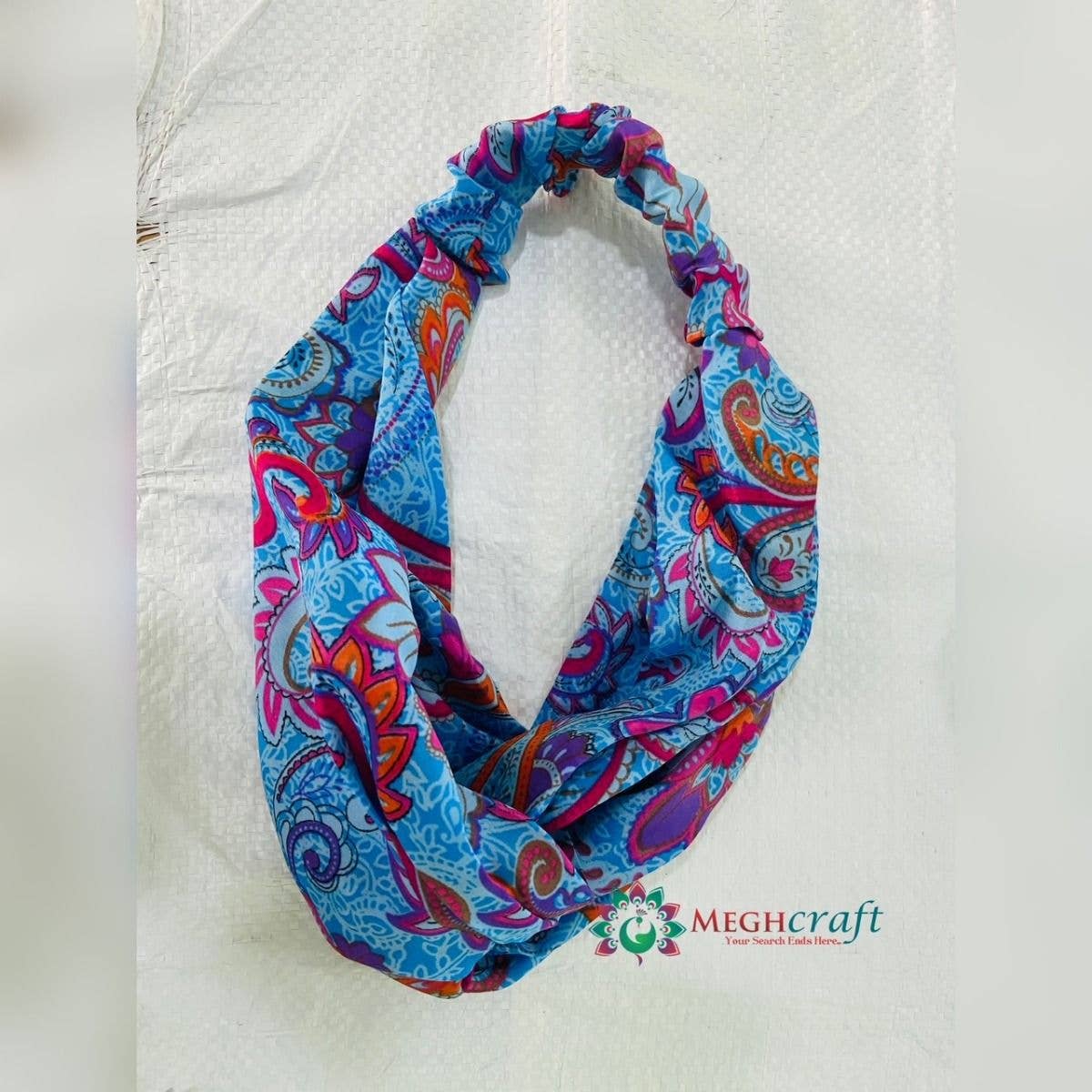 Meghcraft - Wholesale Fashion Headband - Women's - Assorted Upcycled Sari Silk Hair Band - Knot head band2