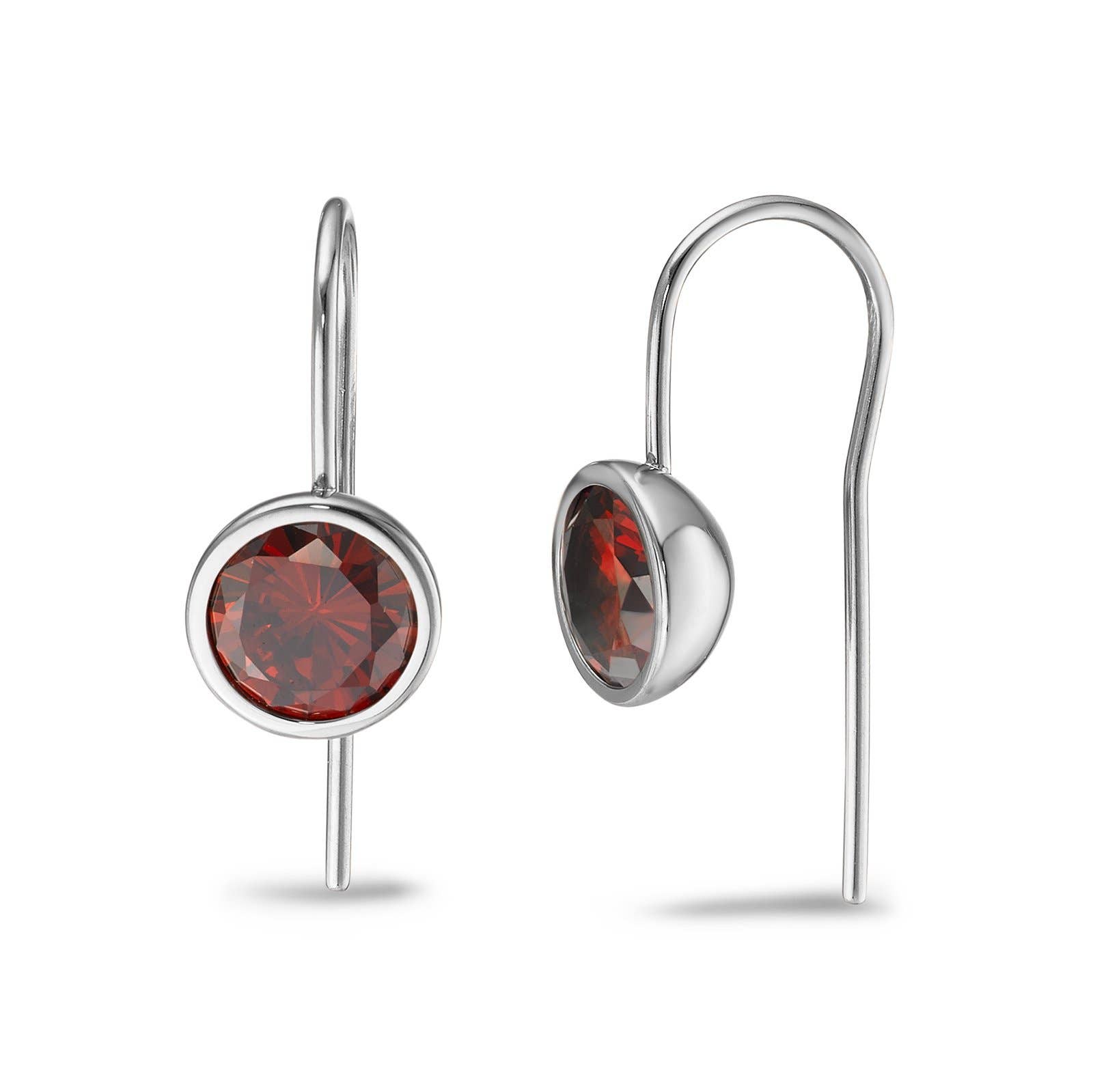Double Disc Drop Earrings Cherry Hardwood Sterling SIlver Ear Hooks Glitter Acrylic