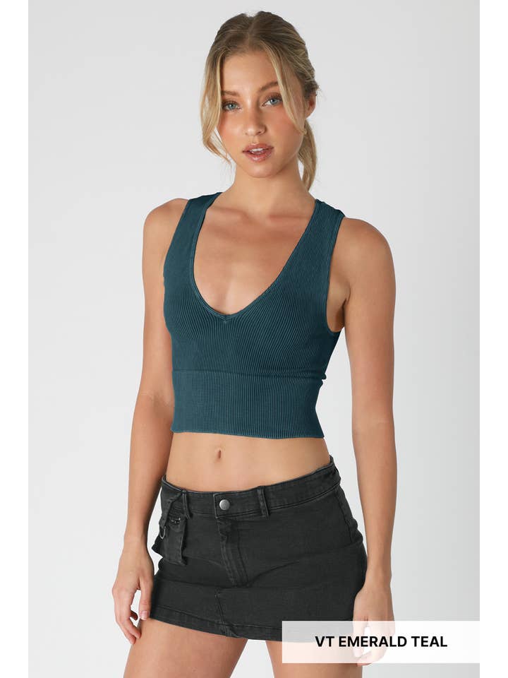 NIKIBIKI - Wholesale Knit Top - Women's - NS8192 - Vintage Plunge V-Neck Seamless Crop Top20