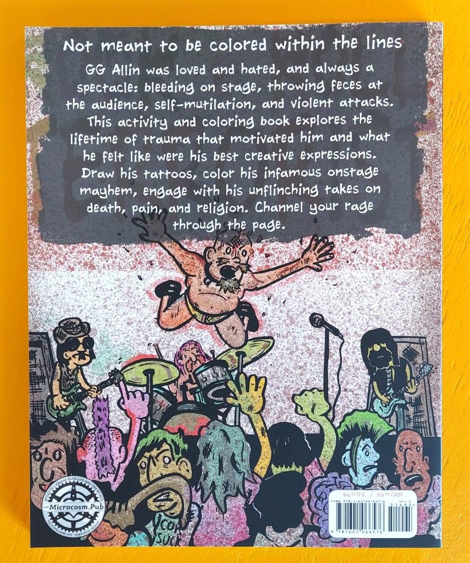 Microcosm Publishing & Distribution - Wholesale Coloring & Activity Book - Adult - GG Allin Rock & Roll Coloring Book6