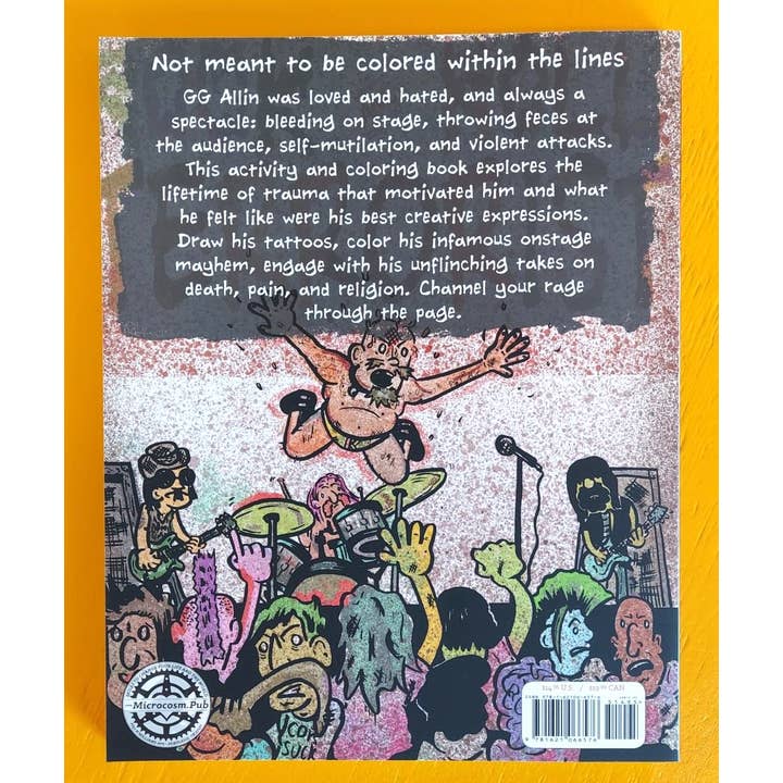 Microcosm Publishing & Distribution - Wholesale Coloring & Activity Book - Adult - GG Allin Rock & Roll Coloring Book6