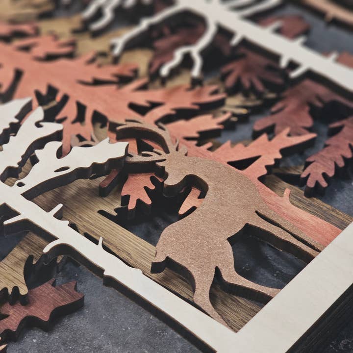 Gulf Coast Custom - Wholesale Wood Wall Art - Forest Wall Art – Handcrafted 5-Layer Birch Wood Home Decor2