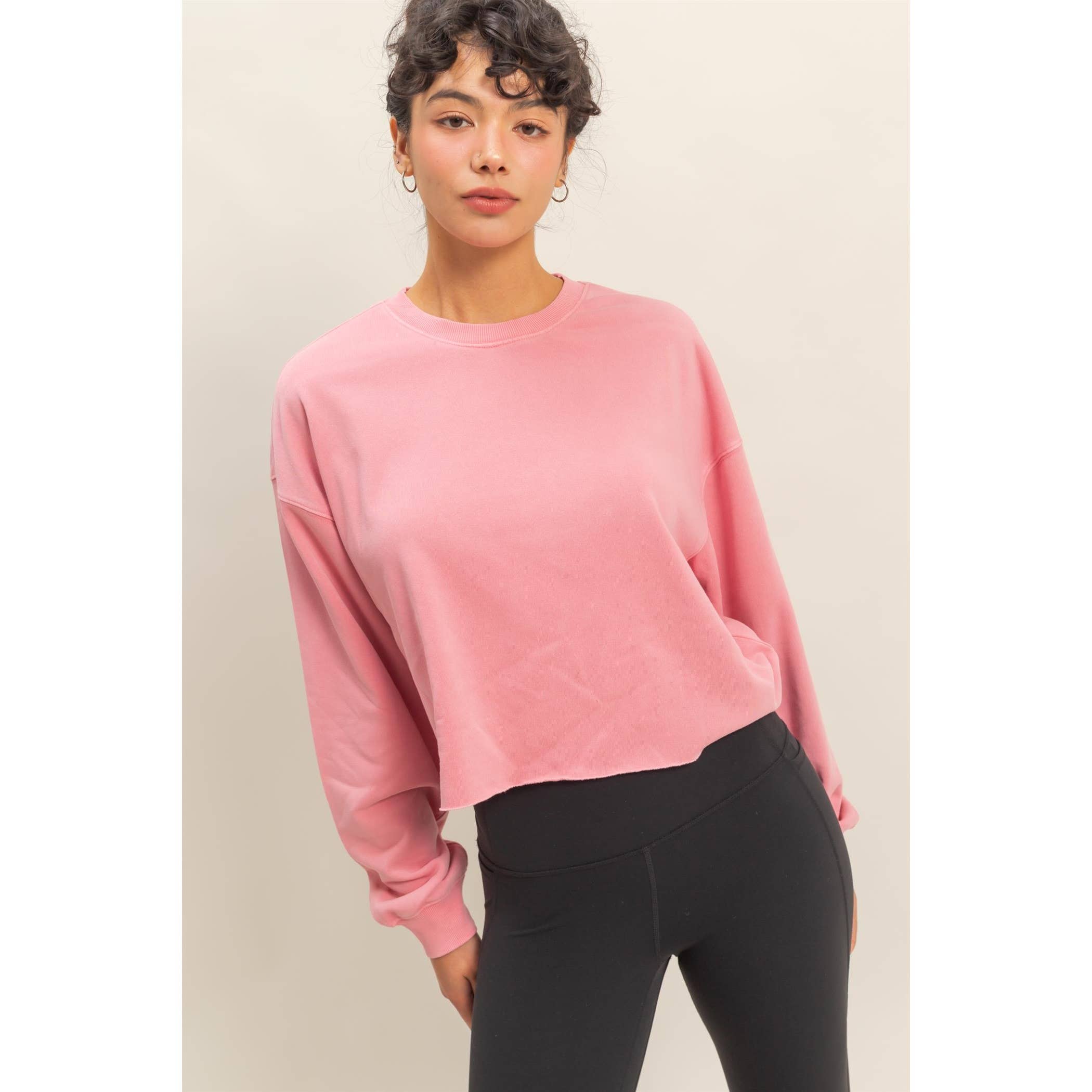 HYFVE - Wholesale Sweatshirt - Women's - Cropped Crewneck Sweatshirt With Oversized Sleeves19
