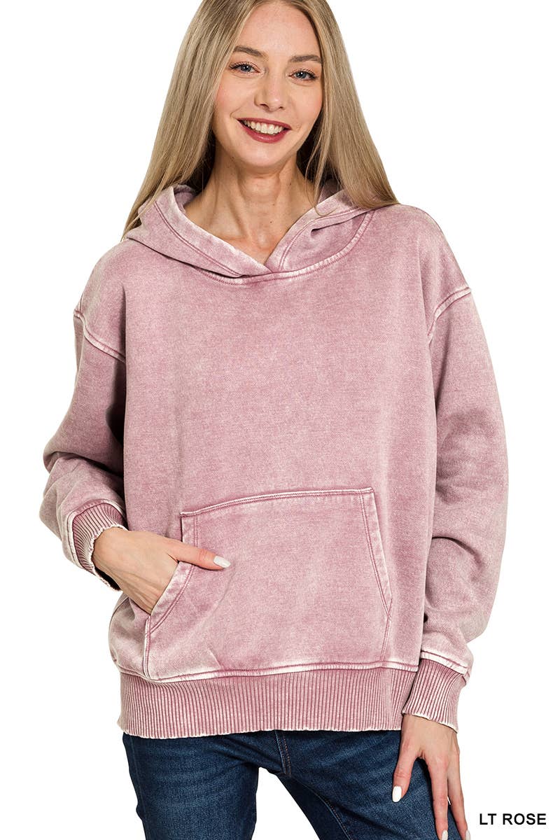 42POPS - Wholesale Hoodie – Women's - ',,,.._ Fleece Acid Wash Kangaroo Pocket Hoodie16