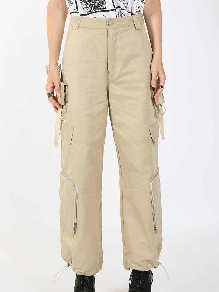 Bracelete Detalhe Cargo Calças Baggy
MC7062 por atacado de Beulah Style