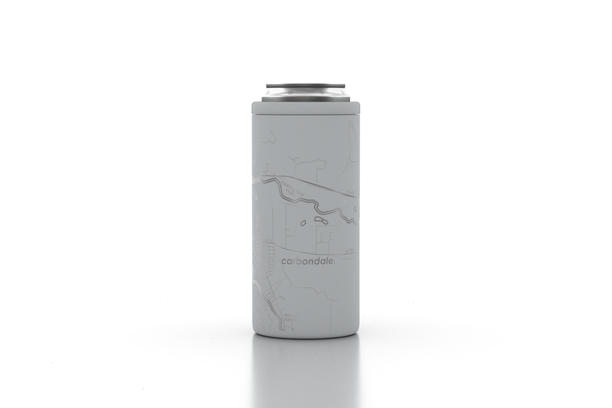 Well Told - Wholesale Drink Huggers & Koozies - CUSTOM ETCHED - U.S. City / Town Map - Slim Can Cooler -12oz3
